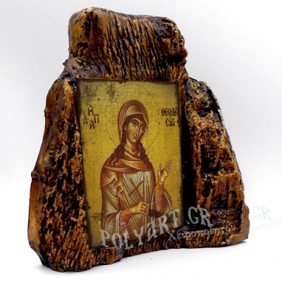 ΑΓΙΑ ΘΕΟΔΟΣΙΑ – Εικόνα σε Πέτρα (Μεσαία 13cm)