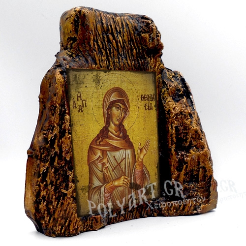 ΑΓΙΑ ΘΕΟΔΟΣΙΑ – Εικόνα σε Πέτρα (Μεσαία 13cm)