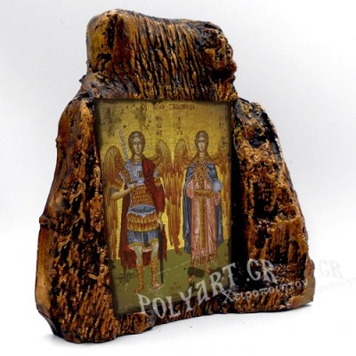 ΑΓΙΟΙ ΤΑΞΙΑΡΧΕΣ – Εικόνα σε Πέτρα (Μεσαία 13cm)