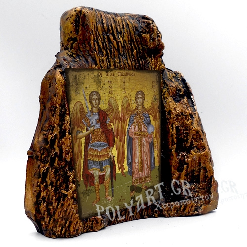 ΑΓΙΟΙ ΤΑΞΙΑΡΧΕΣ – Εικόνα σε Πέτρα (Μεσαία 13cm)