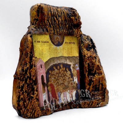 ΑΓΙΟΙ ΣΑΡΑΝΤΑ – Εικόνα σε Πέτρα (Μεσαία 13cm)