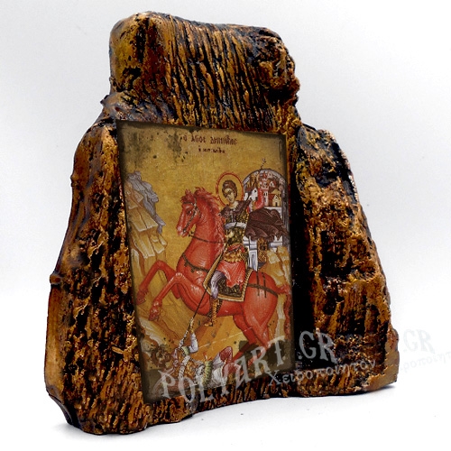 ΑΓΙΟΣ ΔΗΜΗΤΡΙΟΣ– Εικόνα σε Πέτρα (Μεσαία 13cm)