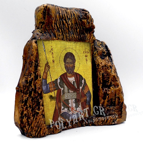 ΑΓΙΟΣ ΕΥΣΤΑΘΙΟΣ – Εικόνα σε Πέτρα (Μεσαία 13cm)