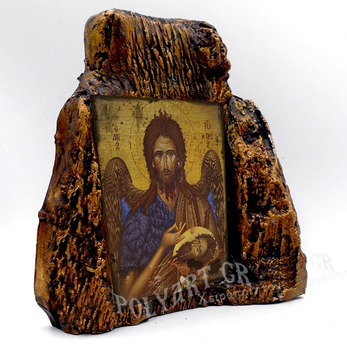 ΑΓΙΟΣ ΙΩΑΝΝΗΣ ΠΡΟΔΡΟΜΟΣ – Εικόνα σε Πέτρα (Μεσαία 13cm)