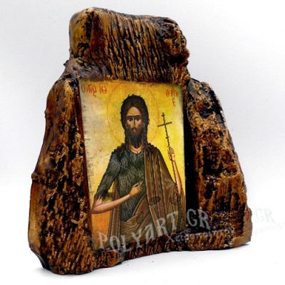 ΑΓΙΟΣ ΙΩΑΝΝΗΣ ΠΡΟΔΡΟΜΟΣ – Εικόνα σε Πέτρα (Μεσαία 13cm)