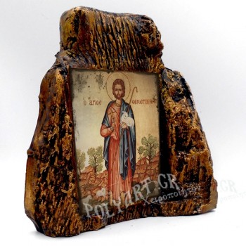 ΑΓΙΟΣ ΘΕΜΙΣΤΟΚΛΗΣ – Εικόνα σε Πέτρα (Μεσαία 13cm)
