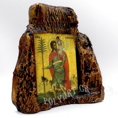 ΑΓΙΟΣ ΧΡΙΣΤΟΦΟΡΟΣ – Εικόνα σε Πέτρα (Μεσαία 13cm)