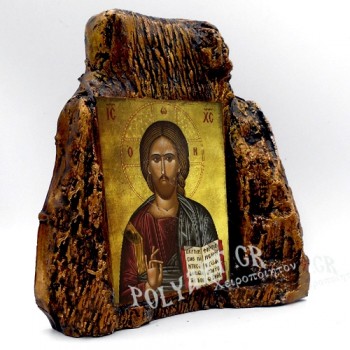 ΙΗΣΟΥΣ ΧΡΙΣΤΟΣ – Εικόνα σε Πέτρα (Μεσαία 13cm)