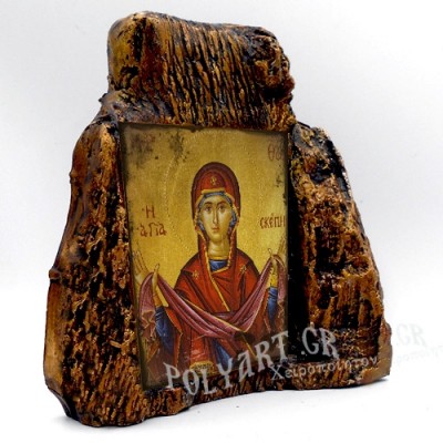 ΠΑΝΑΓΙΑ ΑΓΙΑ ΣΚΕΠΗ – Εικόνα σε Πέτρα (Μεσαία 13cm)