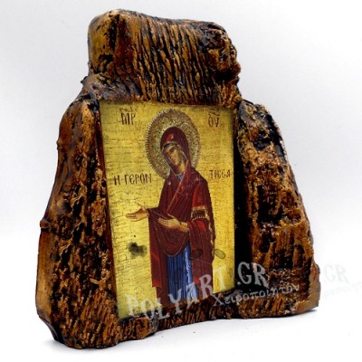 ΠΑΝΑΓΙΑ ΓΕΡΟΝΤΙΣΣΑ – Εικόνα σε Πέτρα (Μεσαία 13cm)