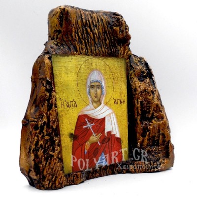 ΑΓΙΑ ΑΓΝΗ – Εικόνα σε Πέτρα (Μεσαία 13cm)