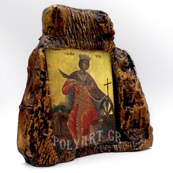 ΑΓΙΑ ΑΙΚΑΤΕΡΙΝΗ – Εικόνα σε Πέτρα (Μεσαία 13cm)