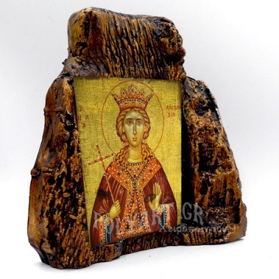 ΑΓΙΑ ΑΛΕΞΑΝΔΡΑ – Εικόνα σε Πέτρα (Μεσαία 13cm)