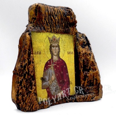 ΑΓΙΑ ΒΑΡΒΑΡΑ – Εικόνα σε Πέτρα (Μεσαία 13cm)