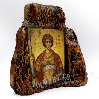ΑΓΙΟΣ ΓΕΩΡΓΙΟΣ – Εικόνα σε Πέτρα (Μεσαία 13cm)