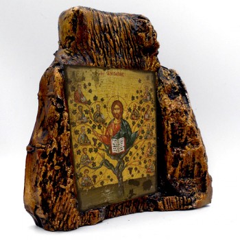 ΙΗΣΟΥΣ ΧΡΙΣΤΟΣ Η Άμπελος – Εικόνα σε Πέτρα (Μεσαία 13cm)