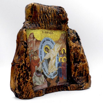 Η ΑΝΑΣΤΑΣΗ ΤΟΥ ΧΡΙΣΤΟΥ – Εικόνα σε Πέτρα (Μεσαία 13cm)