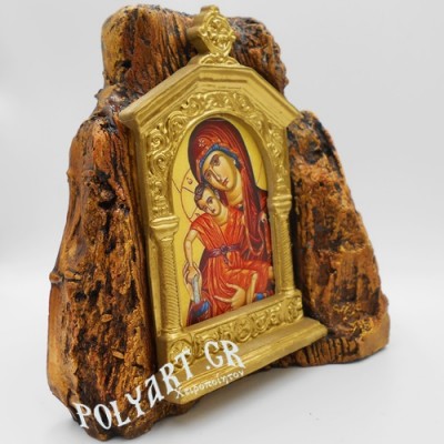 ΠΑΝΑΓΙΑ ΘΕΟΤΟΚΟΣ – Εικονοστάσι σε Βράχο (Μεσαίο 13cm) 