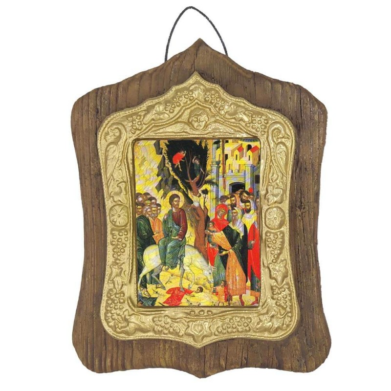 ΒΑΪΦΟΡΟΣ - Πέτρινη Εικόνα Τοίχου με Χρυσή Κορνίζα 19cm