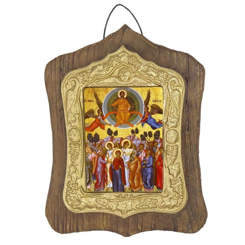 ΑΝΑΛΗΨΗ ΧΡΙΣΤΟΥ - Πέτρινη Εικόνα Τοίχου με Χρυσή Κορνίζα 19cm