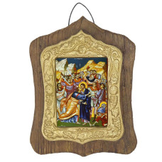 ΙΗΣΟΥΣ ΧΡΙΣΤΟΣ Η ΠΡΟΔΟΣΙΑ - Πέτρινη Εικόνα Τοίχου με Χρυσή Κορνίζα 19cm