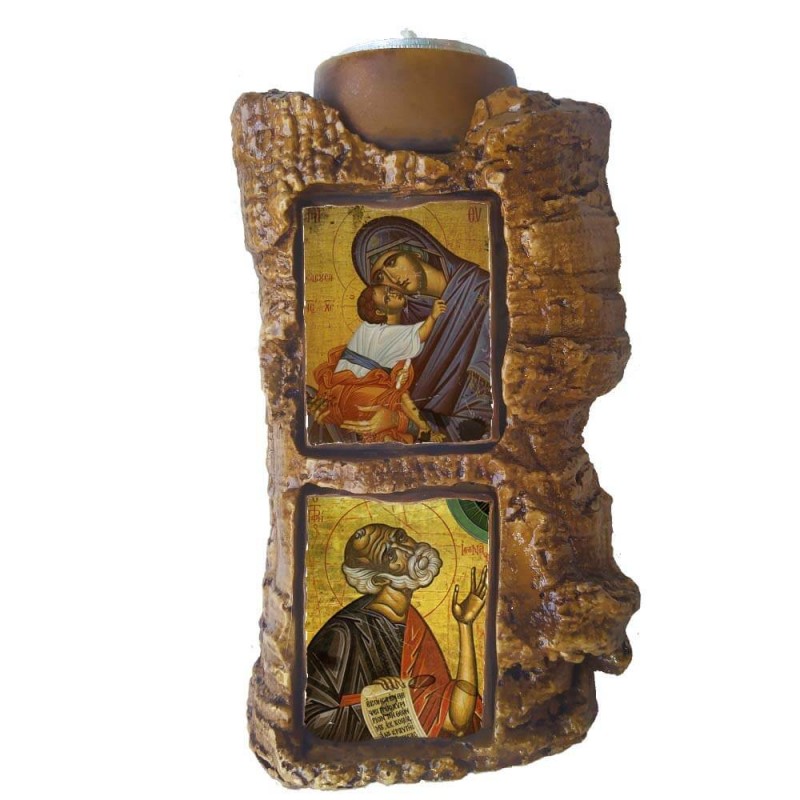 ΠΑΝΑΓΙΑ ΕΛΕΟΥΣΑ & ΠΡΟΦΗΤΗΣ ΙΩΝΑΣ - Πέτρινο Επιτραπέζιο Δίπτυχο Ρεσώ