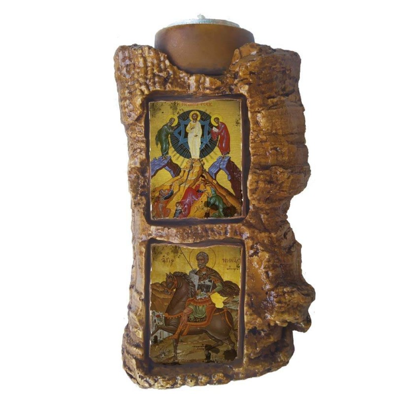 ΜΕΤΑΜΟΡΦΩΣΗ ΤΟΥ ΣΩΤΗΡΟΣ & ΑΓΙΟΣ ΜΗΝΑΣ - Πέτρινο Επιτραπέζιο Δίπτυχο Ρεσώ