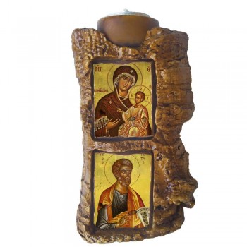 ΠΑΝΑΓΙΑ ΠΟΡΤΑΪΤΙΣΣΑ & ΑΓΙΟΣ ΠΕΤΡΟΣ - Πέτρινο Επιτραπέζιο Δίπτυχο Ρεσώ