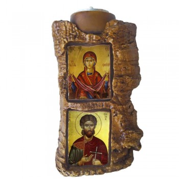 ΠΑΝΑΓΙΑ ΑΓΙΑ ΣΚΕΠΗ & ΑΓΙΟΣ ΠΛΑΤΩΝ - Πέτρινο Επιτραπέζιο Δίπτυχο Ρεσώ