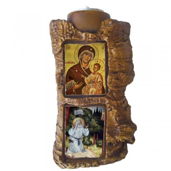 ΠΑΝΑΓΙΑ ΠΟΡΤΑΪΤΙΣΣΑ & ΑΓΙΟΣ ΣΕΡΑΦΕΙΜ - Πέτρινο Επιτραπέζιο Δίπτυχο Ρεσώ