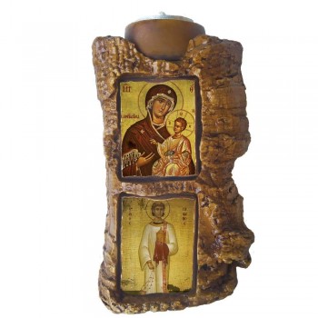 ΠΑΝΑΓΙΑ ΠΟΡΤΑΪΤΙΣΣΑ & ΑΓΙΟΣ ΣΤΕΦΑΝΟΣ - Πέτρινο Επιτραπέζιο Δίπτυχο Ρεσώ