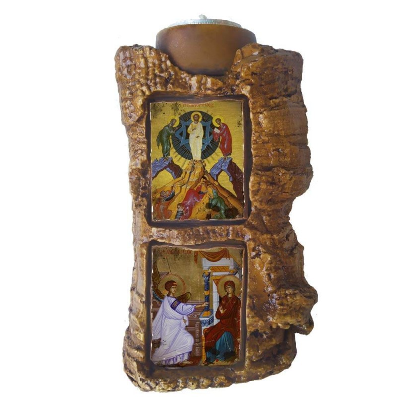 ΜΕΤΑΜΟΡΦΩΣΗ ΤΟΥ ΣΩΤΗΡΟΣ & ΕΥΑΓΓΕΛΙΣΜΟΣ ΤΗΣ ΘΕΟΤΟΚΟΥ - Πέτρινο Επιτραπέζιο Δίπτυχο Ρεσώ