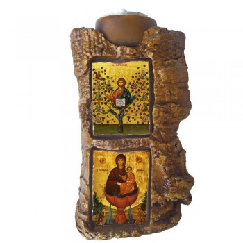 ΙΗΣΟΥΣ ΧΡΙΣΤΟΣ & ΖΩΟΔΟΧΟΣ ΠΗΓΗ - Πέτρινο Επιτραπέζιο Δίπτυχο Ρεσώ