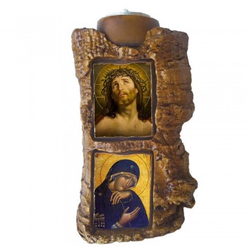 ΝΥΜΦΙΟΣ & ΠΑΝΑΓΙΑ ΘΡΗΝΟΥΣΑ - Πέτρινο Επιτραπέζιο Δίπτυχο Ρεσώ