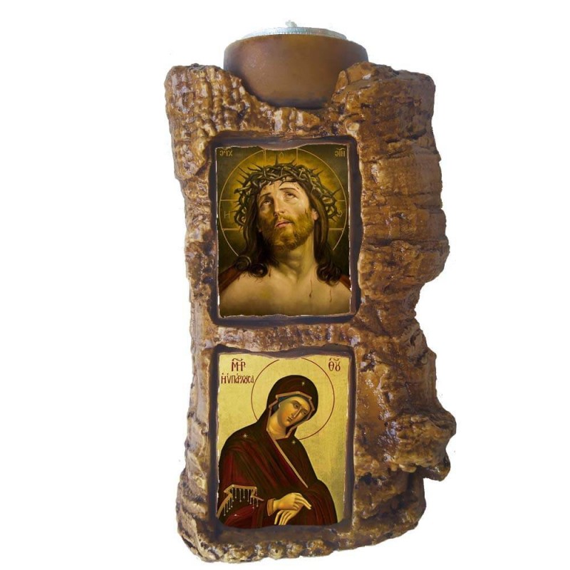 ΝΥΜΦΙΟΣ & ΠΑΝΑΓΙΑ ΥΠΑΡΧΟΥΣΑ - Πέτρινο Επιτραπέζιο Δίπτυχο Ρεσώ