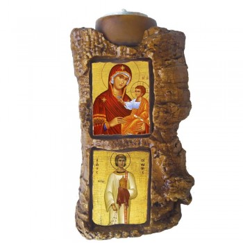 ΠΑΝΑΓΙΑ ΘΕΟΤΟΚΟΣ & ΑΓΙΟΣ ΣΤΕΦΑΝΟΣ - Πέτρινο Επιτραπέζιο Δίπτυχο Ρεσώ