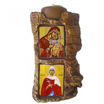 ΠΑΝΑΓΙΑ ΓΛΥΚΟΦΙΛΟΥΣΑ & ΑΓΙΑ ΑΓΝΗ - Πέτρινο Επιτραπέζιο Δίπτυχο Ρεσώ