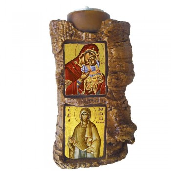 ΠΑΝΑΓΙΑ ΓΛΥΚΟΦΙΛΟΥΣΑ & ΑΓΙΑ ΑΝΑΣΤΑΣΙΑ Η ΡΩΜΑΙΑ - Πέτρινο Επιτραπέζιο Δίπτυχο Ρεσώ