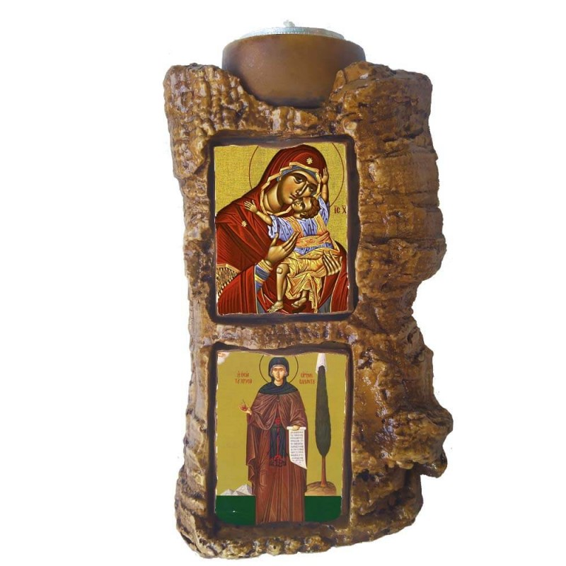 ΠΑΝΑΓΙΑ ΓΛΥΚΟΦΙΛΟΥΣΑ & ΑΓΙΑ ΕΙΡΗΝΗ ΧΡΥΣΟΒΑΛΑΝΤΟΥ - Πέτρινο Επιτραπέζιο Δίπτυχο Ρεσώ