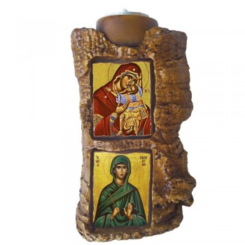 ΠΑΝΑΓΙΑ ΓΛΥΚΟΦΙΛΟΥΣΑ & ΑΓΙΑ ΠΟΛΥΞΕΝΗ - Πέτρινο Επιτραπέζιο Δίπτυχο Ρεσώ