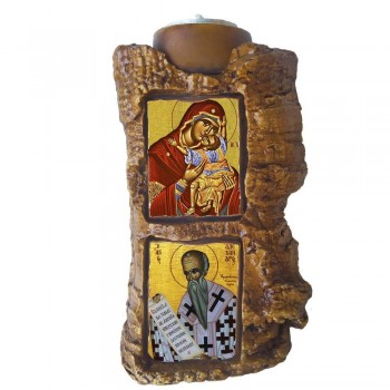 ΠΑΝΑΓΙΑ ΓΛΥΚΟΦΙΛΟΥΣΑ & ΑΓΙΟΣ ΑΛΕΞΑΝΔΡΟΣ - Πέτρινο Επιτραπέζιο Δίπτυχο Ρεσώ