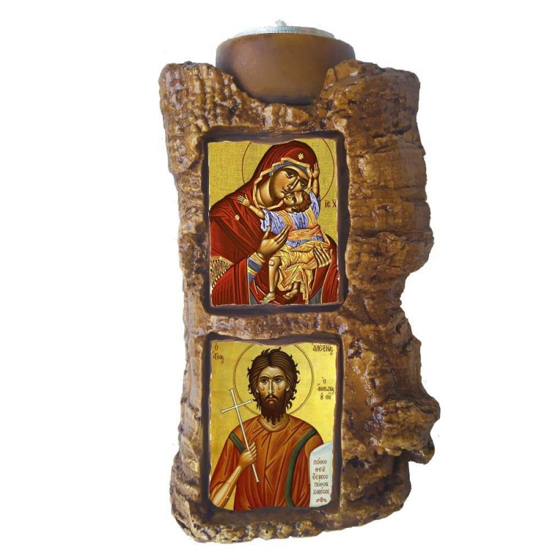 ΠΑΝΑΓΙΑ ΓΛΥΚΟΦΙΛΟΥΣΑ & ΑΓΙΟΣ ΑΛΕΞΙΟΣ - Πέτρινο Επιτραπέζιο Δίπτυχο Ρεσώ