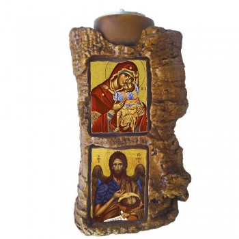 ΠΑΝΑΓΙΑ ΓΛΥΚΟΦΙΛΟΥΣΑ & ΑΓΙΟΣ ΙΩΑΝΝΗΣ ΠΡΟΔΡΟΜΟΣ - Πέτρινο Επιτραπέζιο Δίπτυχο Ρεσώ