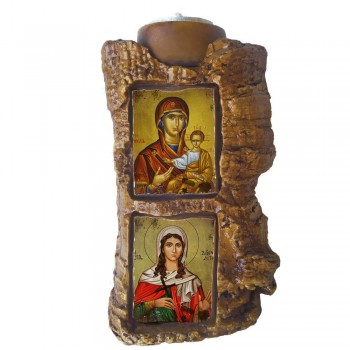 ΠΑΝΑΓΙΑ ΣΟΥΜΕΛΑ & ΑΓΙΑ ΑΦΡΟΔΙΤΗ - Πέτρινο Επιτραπέζιο Δίπτυχο Ρεσώ