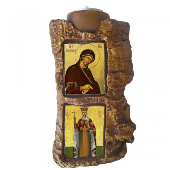 ΠΑΝΑΓΙΑ ΥΠΑΡΧΟΥΣΑΣ & ΑΓΙΑ ΥΠΟΜΟΝΗΣ - Πέτρινο Επιτραπέζιο Δίπτυχο Ρεσώ