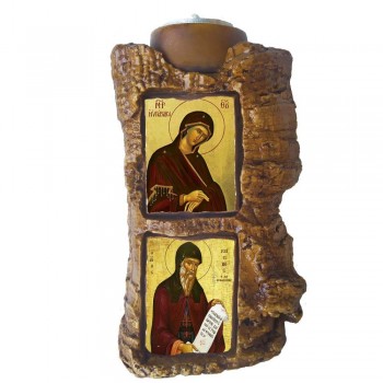 ΠΑΝΑΓΙΑ ΥΠΑΡΧΟΥΣΑΣ & ΑΓΙΟΣ ΓΕΡΑΣΙΜΟΣ - Πέτρινο Επιτραπέζιο Δίπτυχο Ρεσώ