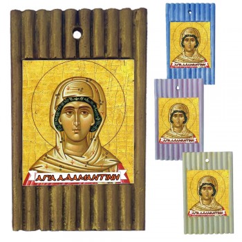 ΑΓΙΑ ΑΔΑΜΑΝΤΙΝΗ - Ριγέ Κεραμική Εικονίτσα 