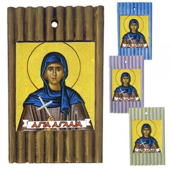 ΑΓΙΑ ΑΓΛΑΪΑ - Ριγέ Κεραμική Εικονίτσα 