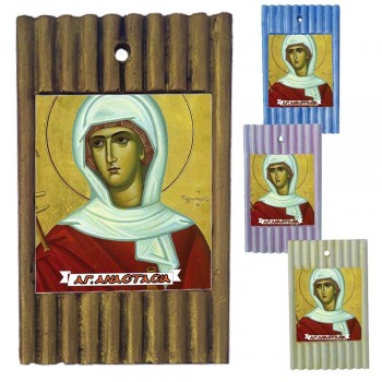 ΑΓΙΑ ΑΝΑΣΤΑΣΙΑ - Ριγέ Κεραμική Εικονίτσα 