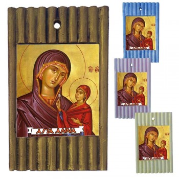 ΑΓΙΑ ΑΝΝΑ - Ριγέ Κεραμική Εικονίτσα 